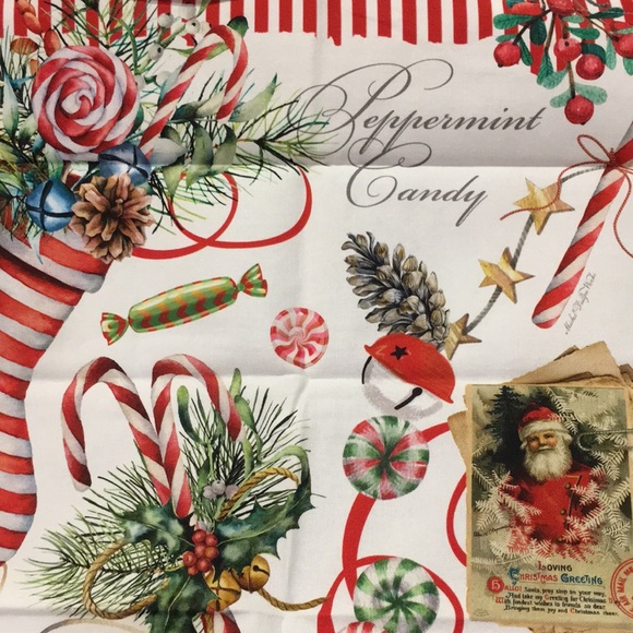 Christmas Holiday Peppermint Designer Kitchen Towel Michel Design Works NWT - Picture 5 of 16